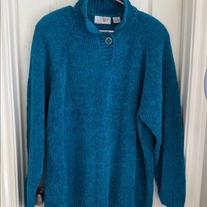 Stefano World wide Teal Cowl Neck Women's Sweater.